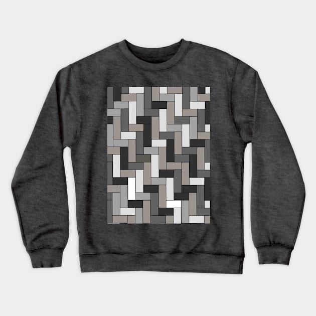 Grey Geometric Tile Pattern Crewneck Sweatshirt by OneThreeSix